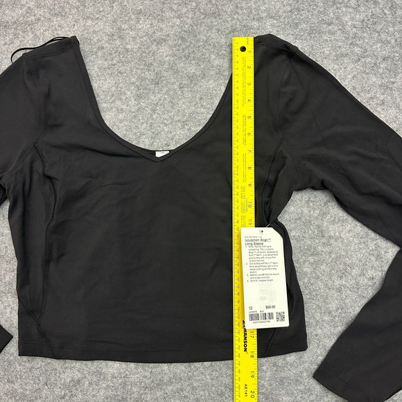 Lululemon Align Long Sleeve BLK Black Womens Size 12 New - Picture 5 of 8